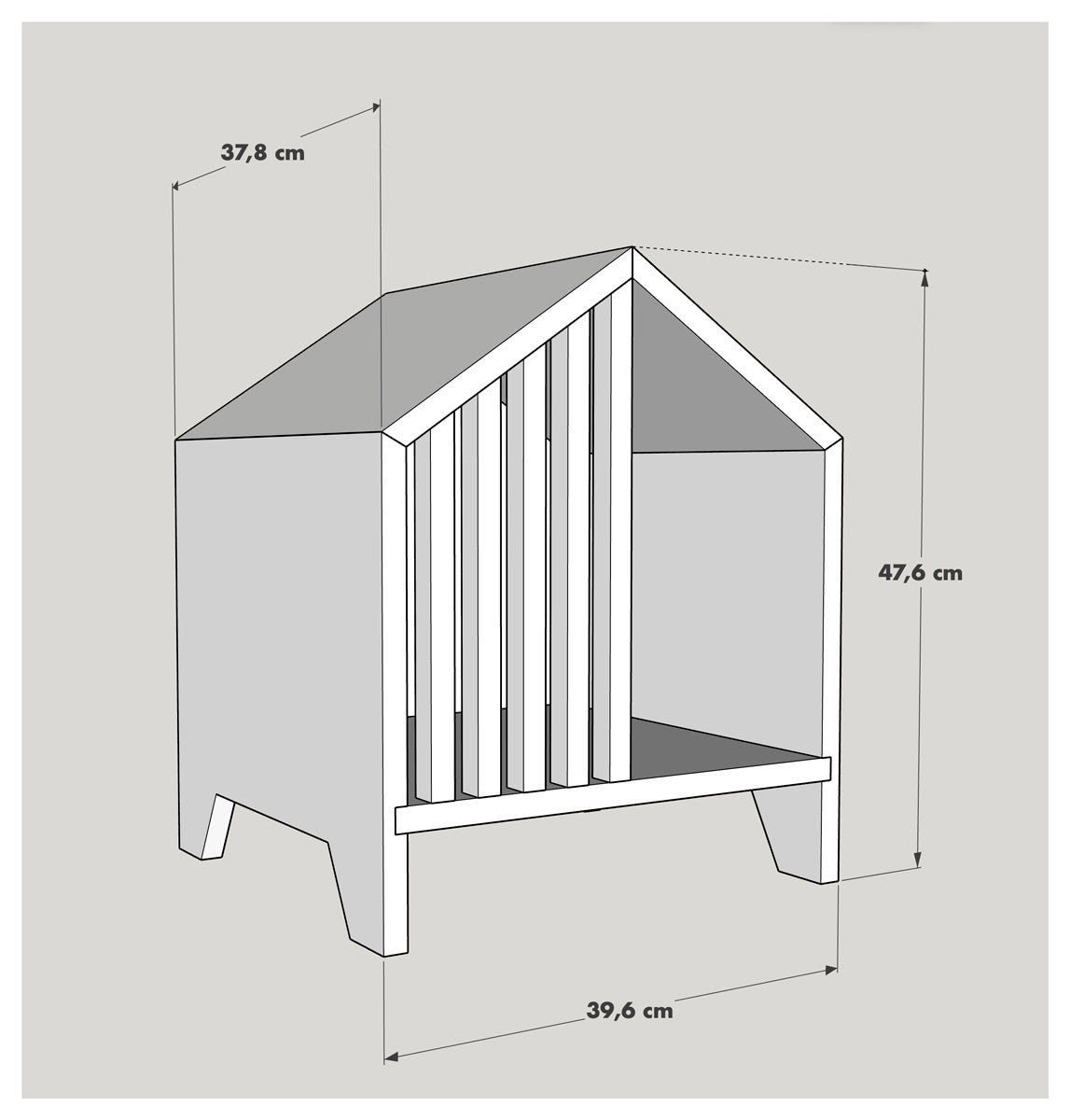 Cama de madera para gatos - Château Marco - Medidas - Gatifica