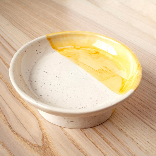 Cuenco elevado de cerámica para gatos - Níjar - Amarillo