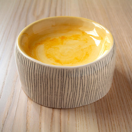 Cuenco elevado de cerámica para gatos - Rodalquilar - Amarillo