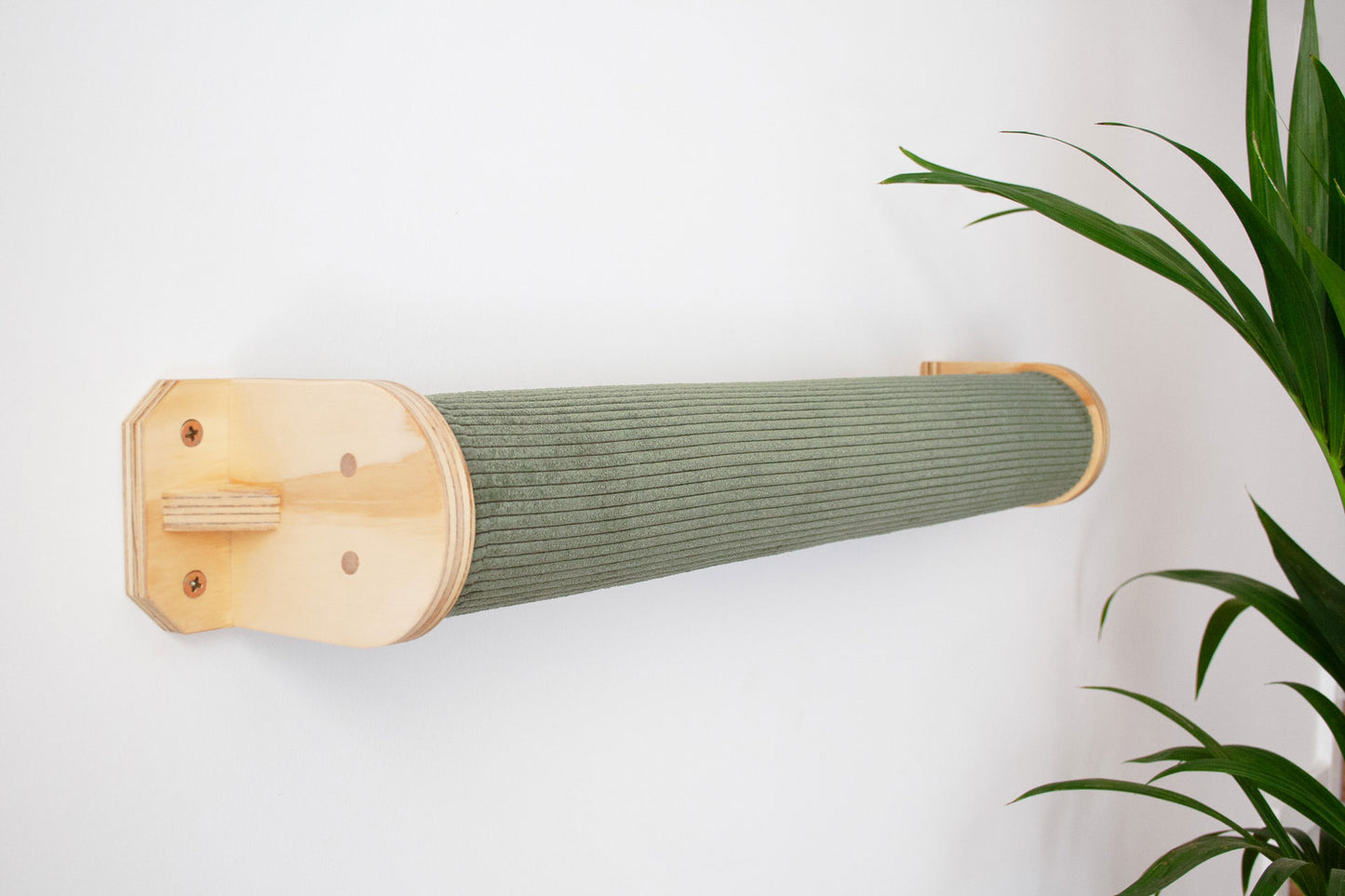 Cama de pared para gatos Rulo CLEO funda pana verde bosque