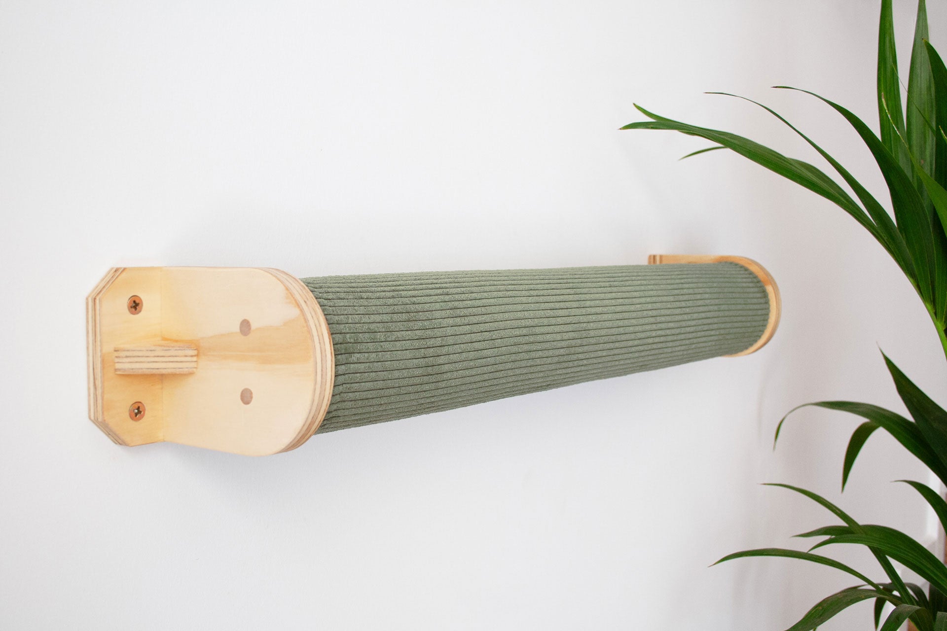 Cama de pared para gatos Rulo CLEO funda pana verde bosque