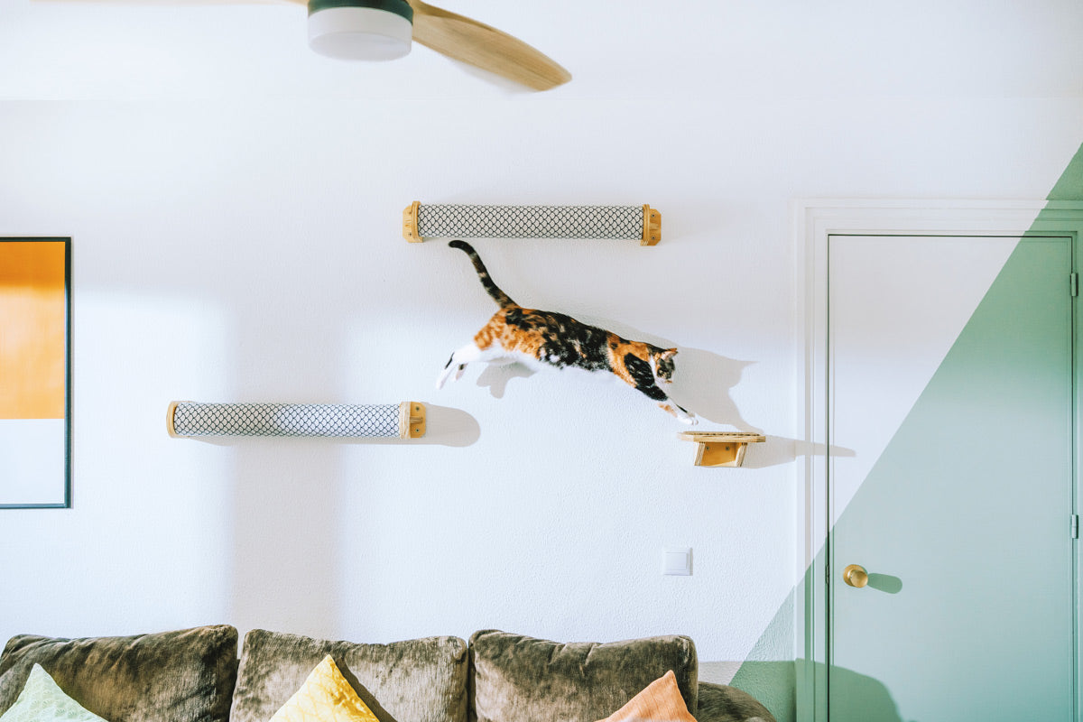 Cama de pared para gatos Rulo CLEO funda loneta escamas