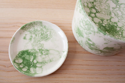 Vajilla de cerámica para gatos La Isleta - diseño burbujas - conjunto