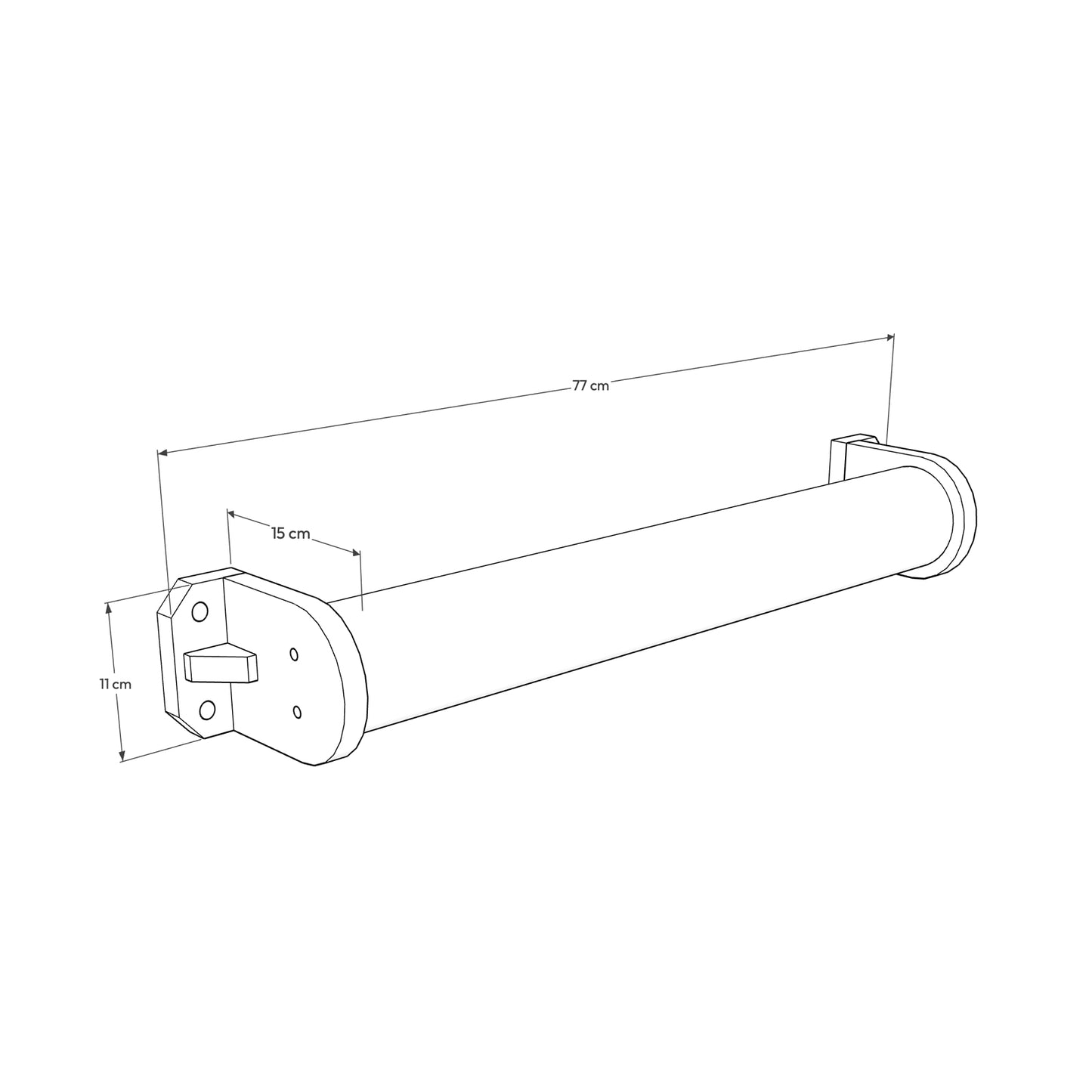 Medidas de la cama de pared para gatos tipo Rulo CLEO para gatos. Soporte para gatificar pared con estilo hecho a mano por GATIFICA