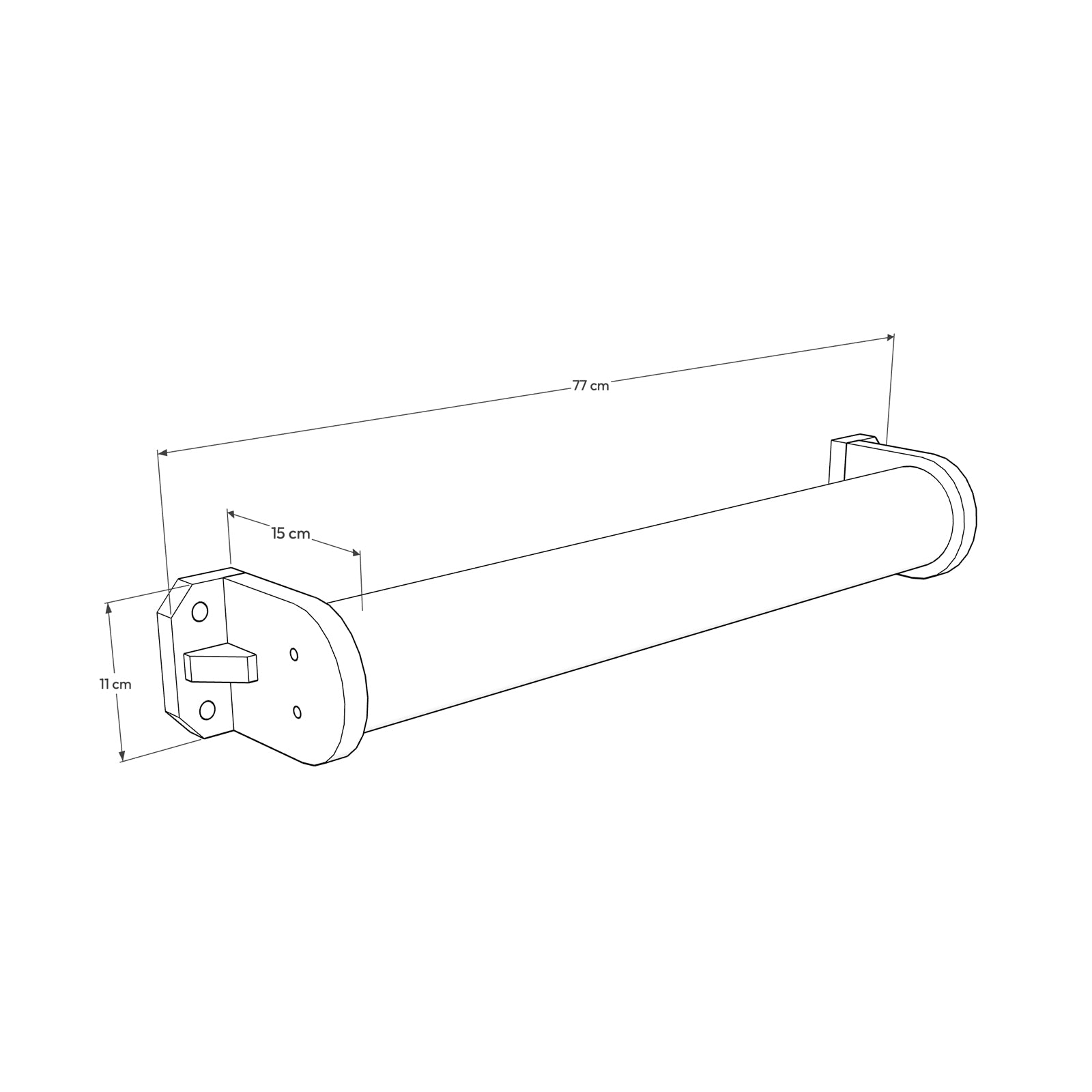 Medidas de la cama de pared para gatos tipo Rulo CLEO para gatos. Soporte para gatificar pared con estilo hecho a mano por GATIFICA